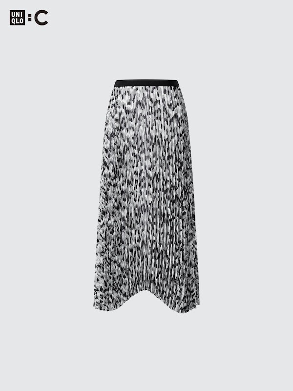 

Плиссированная юбка абстрактная Uniqlo, черный