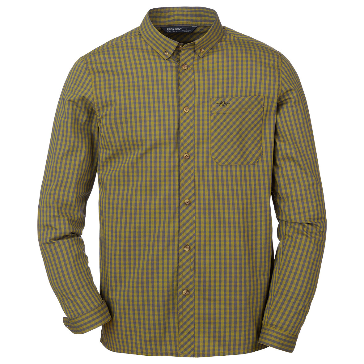 

Рубашка Blaser Outfits Stretch Serge, цвет Olive/Grey Checkered