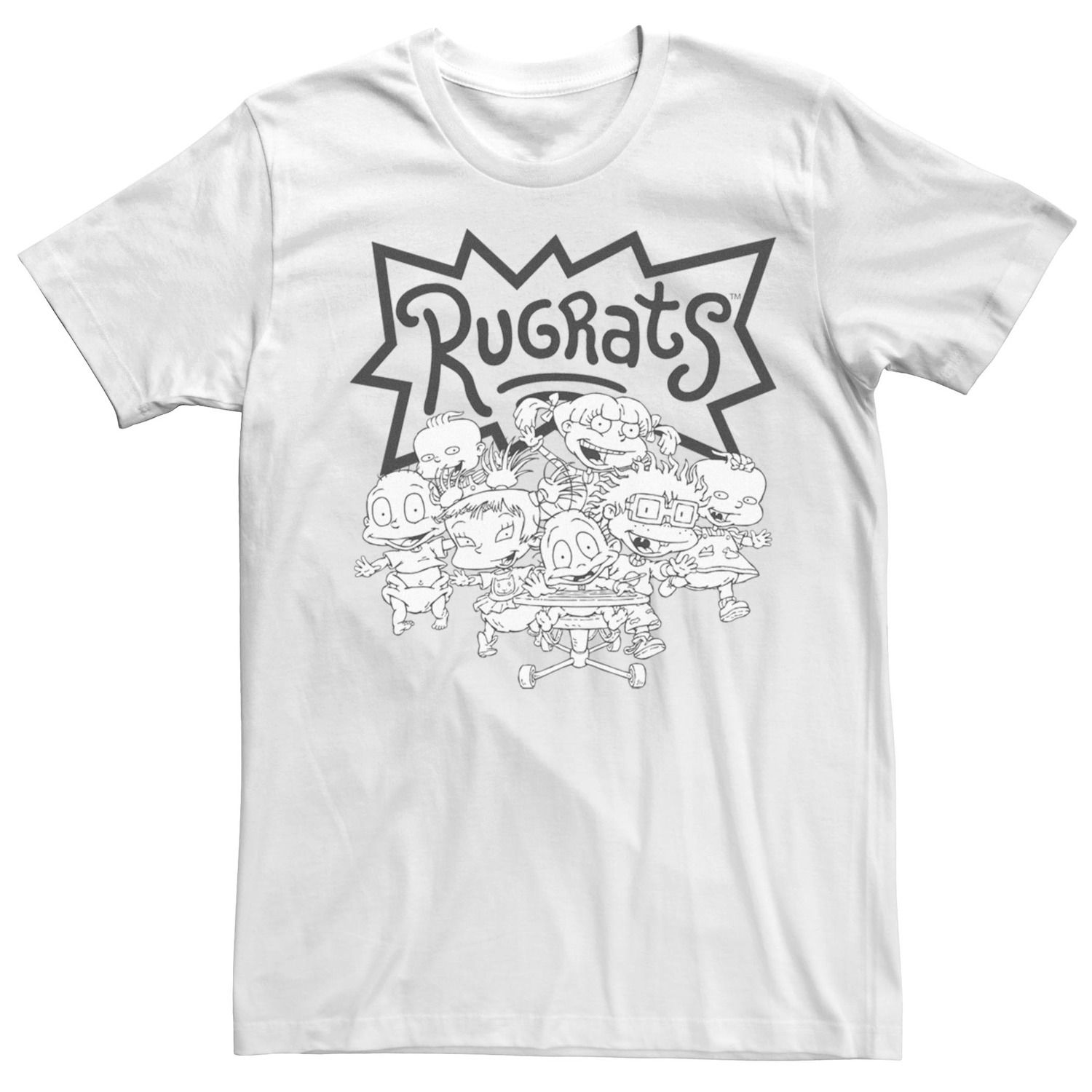 Мужская футболка Rugrats Outline Group с логотипом Licensed Character