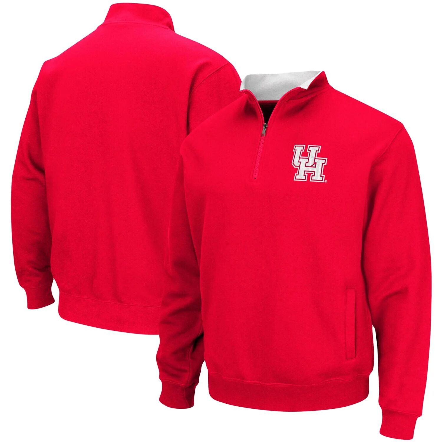 

Мужской красный пуловер с молнией в четверть и логотипом Houston Cougars Tortugas Colosseum
