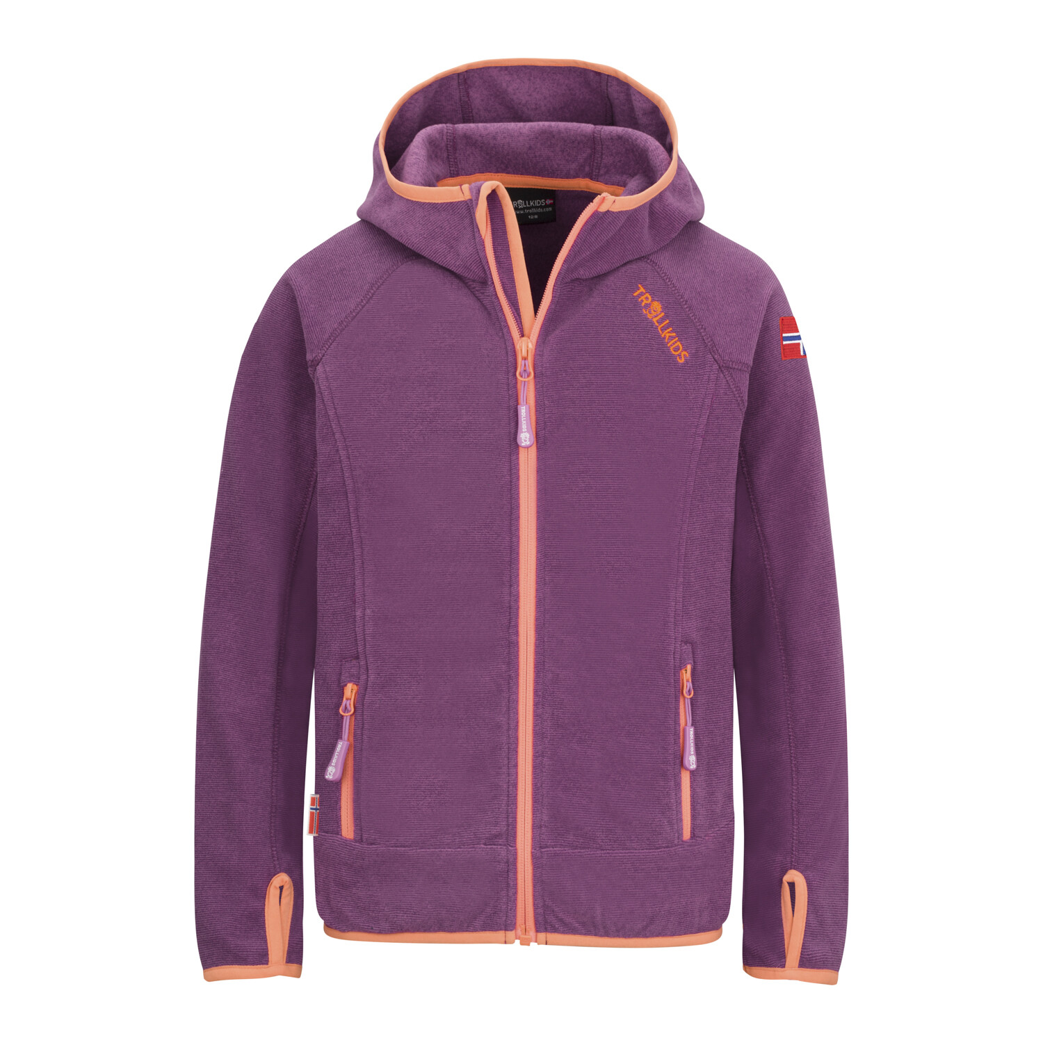 

Флисовая куртка Trollkids Fleece Jacke Sandefjord, цвет Malvenpink/Papayaorange