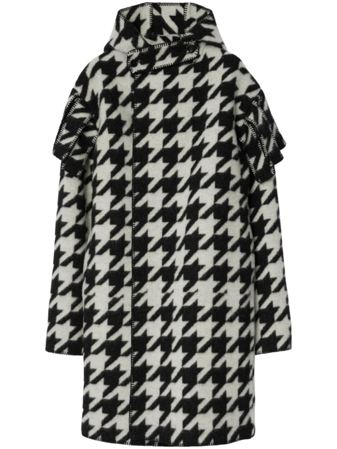 

Burberry шерстяной кейп в ломаную клетку, черный