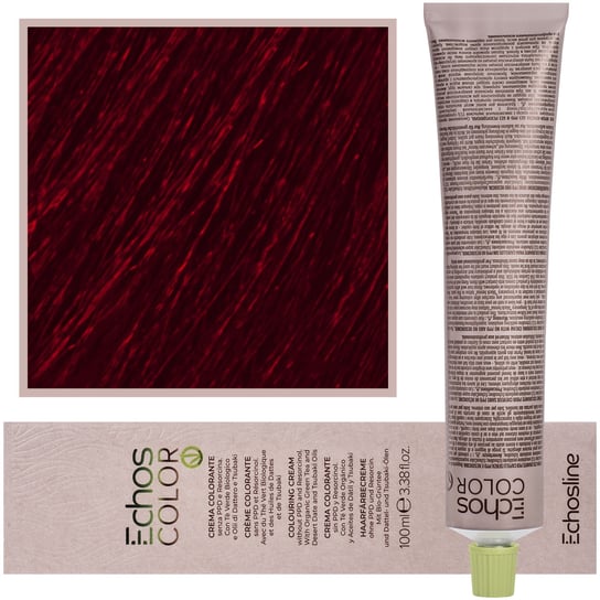 Кремовая, стойкая краска для волос с пчелиным воском 100мл 6.66 Интенсивный Красный Темно-русый Echosline, Estyling Echos Color, Echosline Estyling