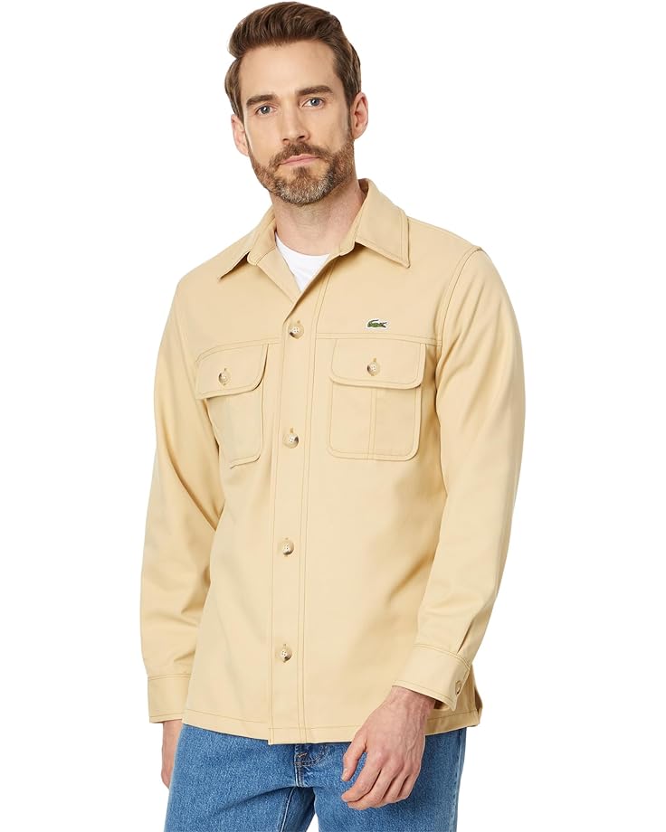Рубашка Lacoste Long Sleeve Overshirt Fit Button-Down, цвет Croissant
