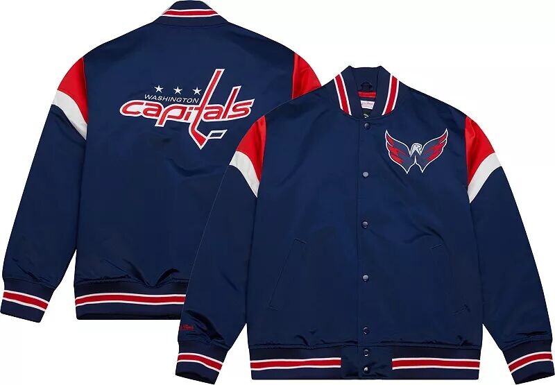 

Атласная темно-синяя куртка Mitchell & Ness Washington Capitals