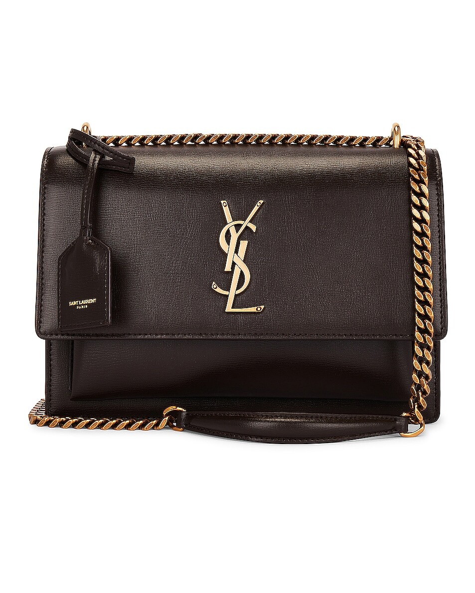 

Сумка кросс-боди Saint Laurent Medium Sunset Shoulder, цвет Dark Chocolate
