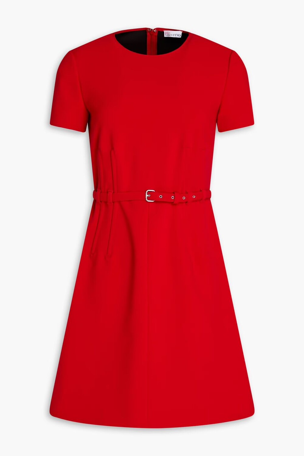 

Мини-платье из эластичного крепа с поясом Redvalentino, красный