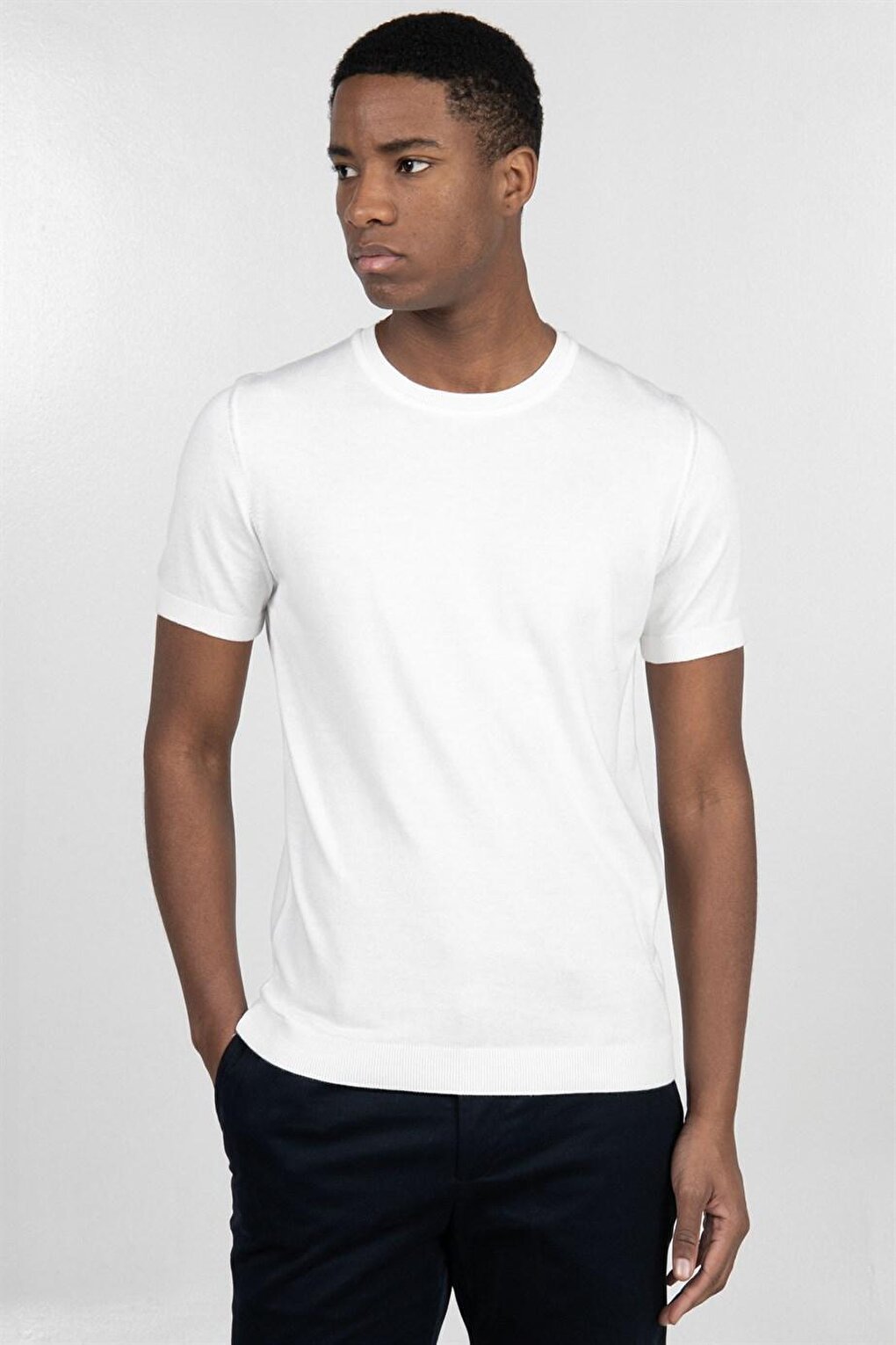 Мужская облегающая хлопковая трикотажная футболка с круглым вырезом, белая футболка TUDORS