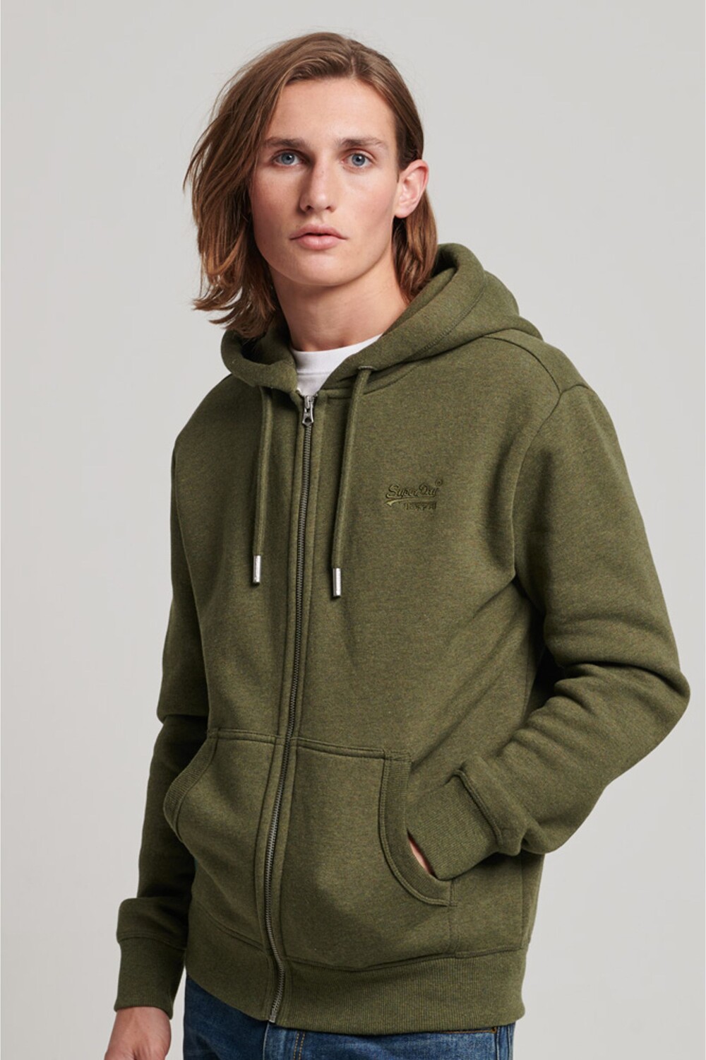 

Толстовка на молнии и вышитым логотипом Vintage Superdry, зеленый