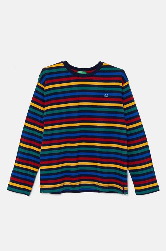

Детская хлопковая рубашка с длинным рукавом United Colors of Benetton, темно-синий