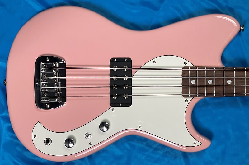 Басс гитара G&L Fullerton Deluxe Fallout Short Scale, Shell Pink / Carribean Rosewood