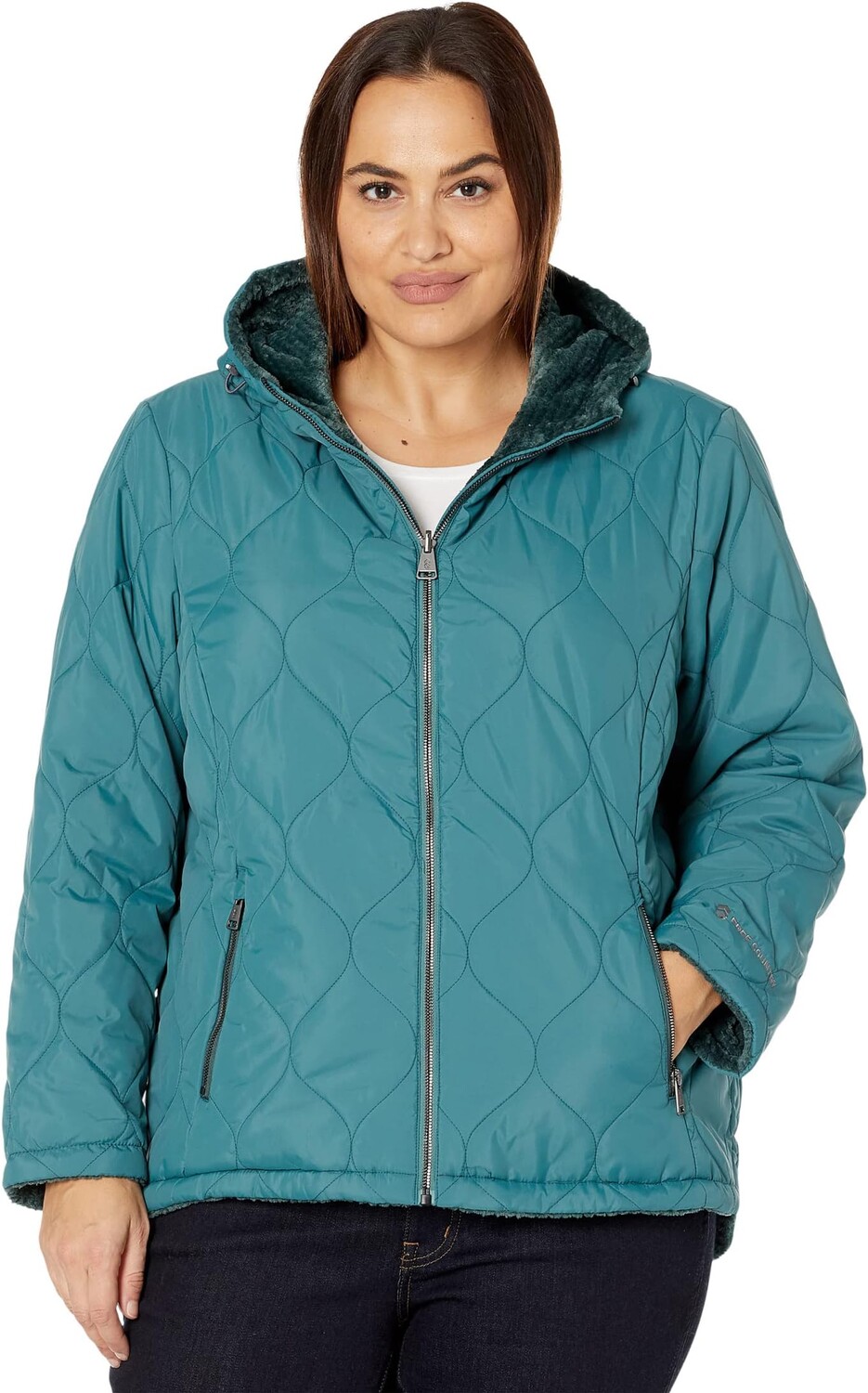 

Куртка Free Country Plus Size Cloud Lite Reversible Jacket with Hood, цвет Basil