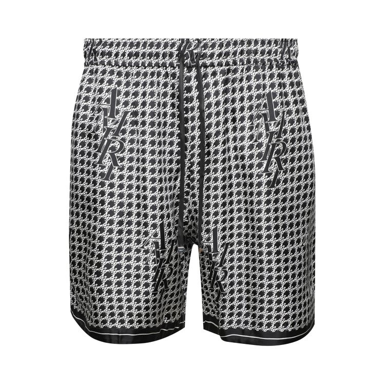 

Шорты Amiri Staggard Houndstooth Silk Short, черный