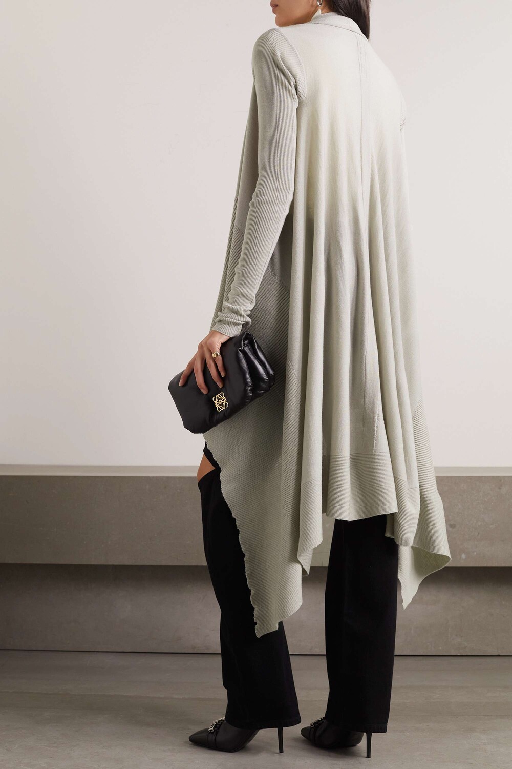 

RICK OWENS Шерстяной кардиган с драпировкой, слоновая кость