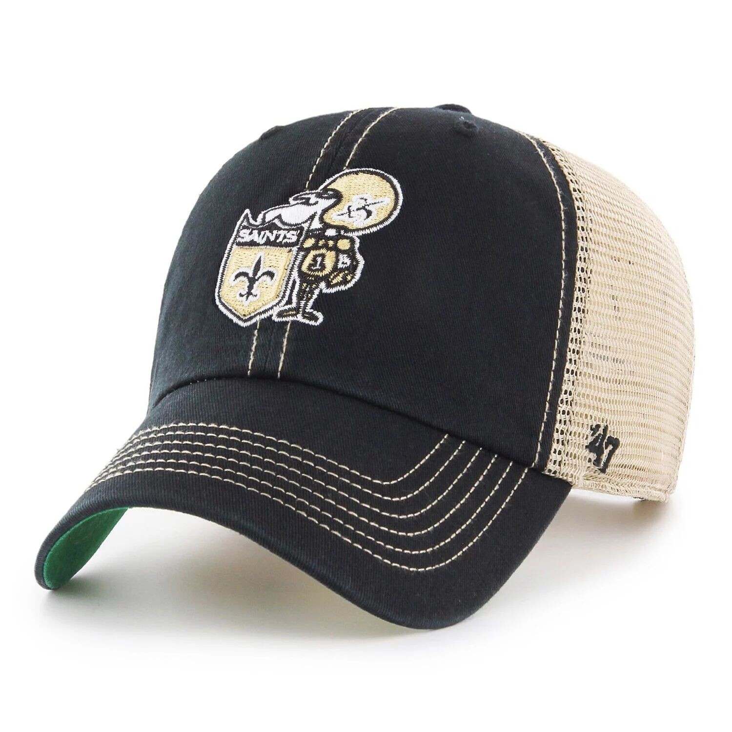 

Мужская кепка Snapback черного/натурального цвета '47 New Orleans Saints Legacy Trawler Trucker Clean Up