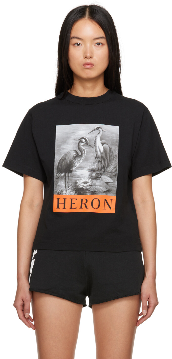

Черная футболка с цаплей Heron Preston, Черный