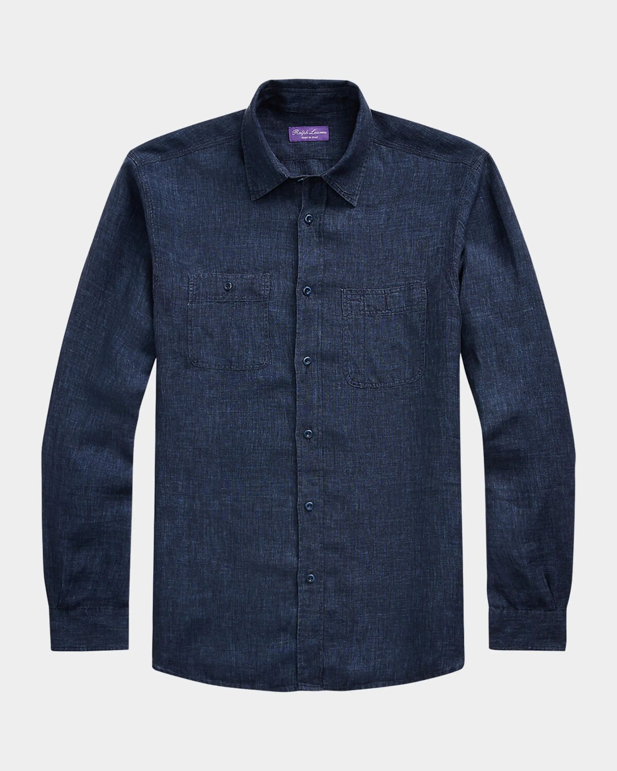 

Мужская льняная рабочая рубашка Délavé Ralph Lauren Purple Label, синий