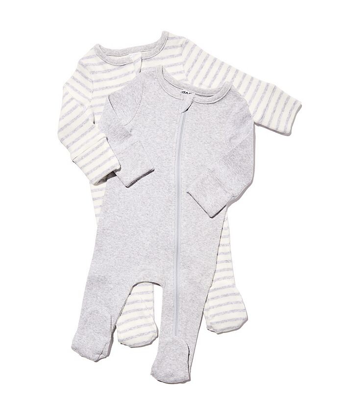 

Комбинезон на молнии Essentials для мальчиков и девочек, 2 шт. COTTON ON, серебро