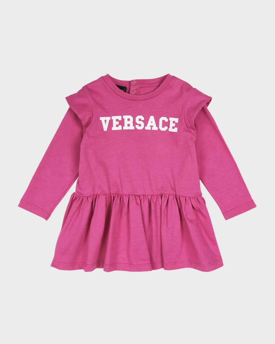 

Рубашка из джерси с баской и логотипом для девочки, размер 12M-3 Versace