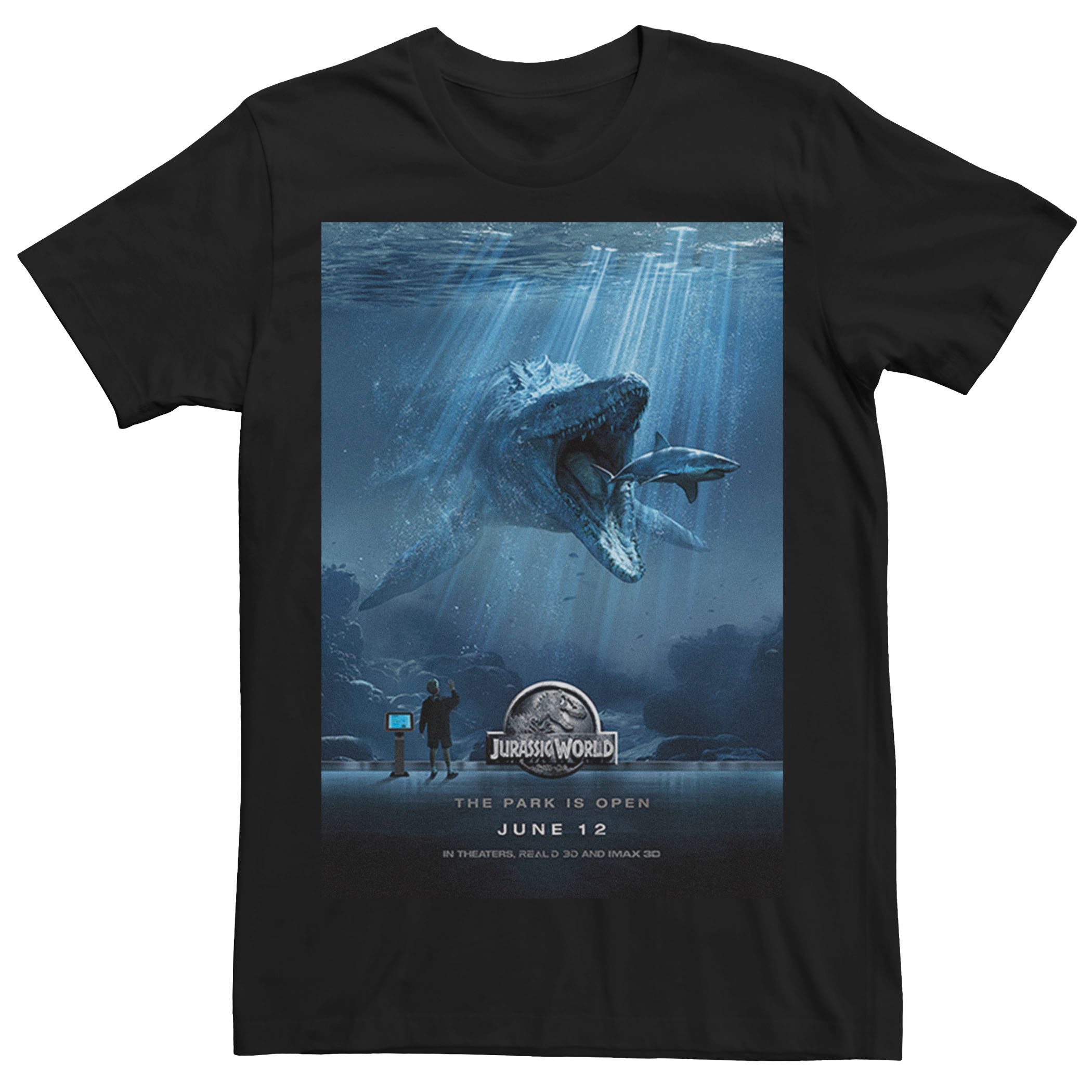 цена Мужская футболка с постером фильма «Мир Юрского периода Mosasaurus» Licensed Character