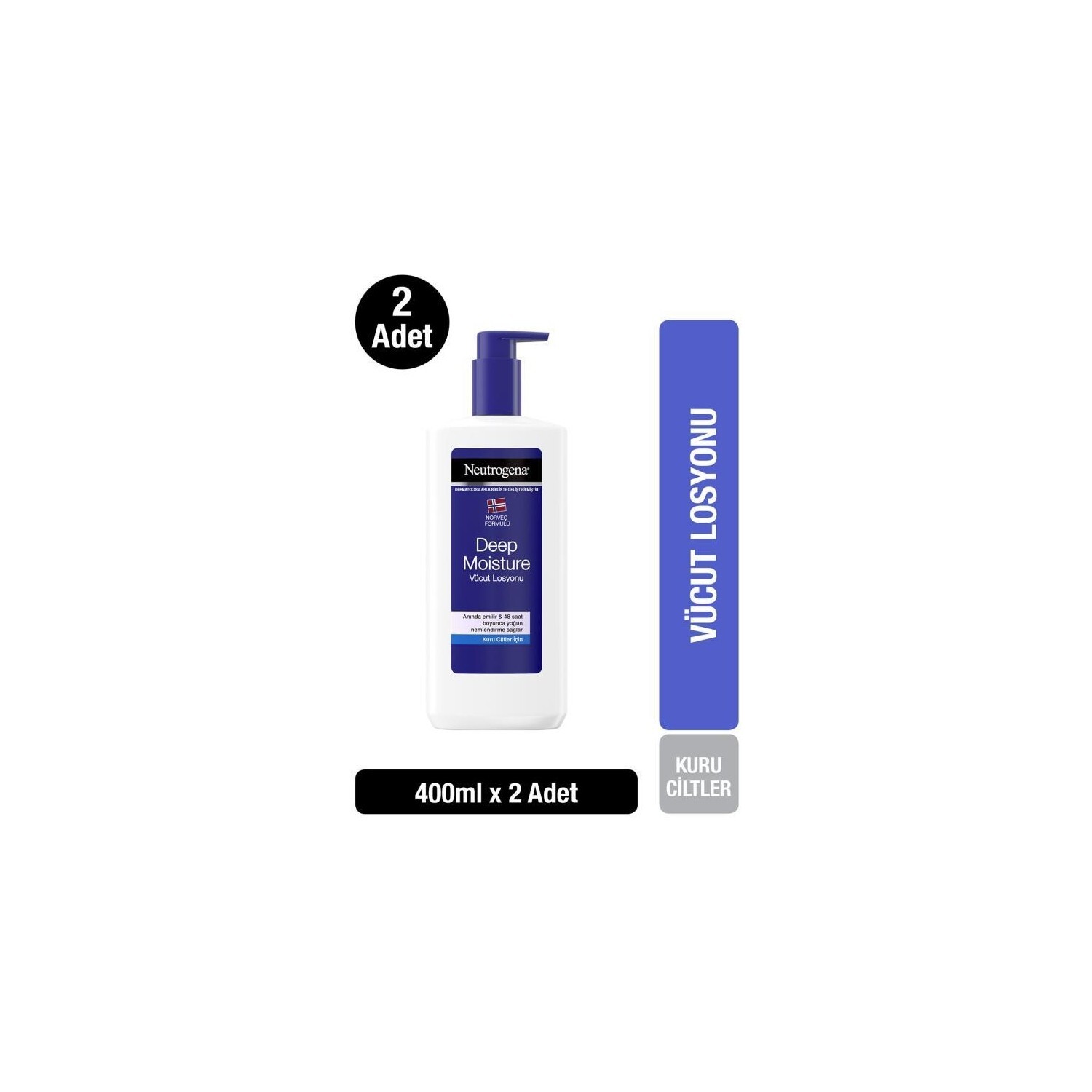 

Лосьон для тела Neutrogena Deep Moisture парфюмированный, 2 упаковки по 400 мл