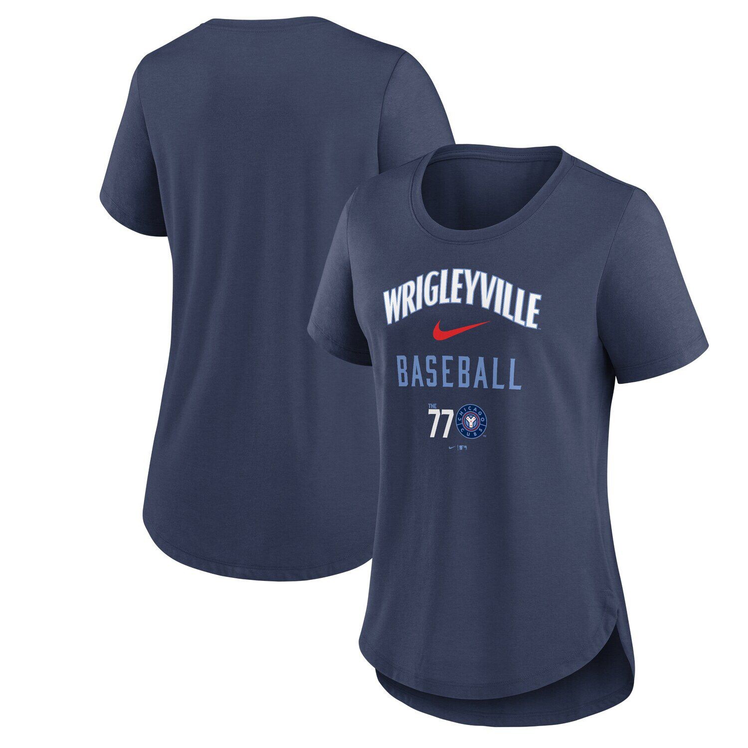 

Женская темно-синяя футболка Nike Chicago Cubs City Connect Tri-Blend Nike, Синий
