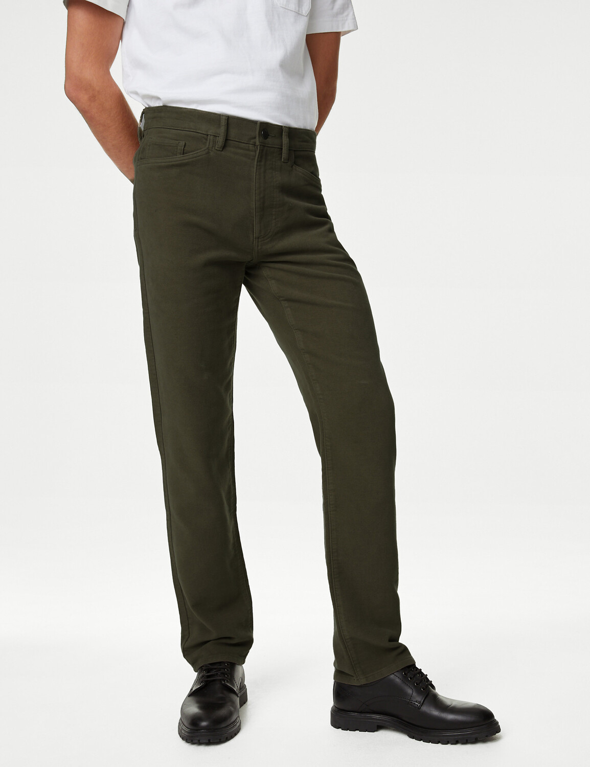 

Брюки Moleskin стандартного кроя Marks & Spencer, хаки