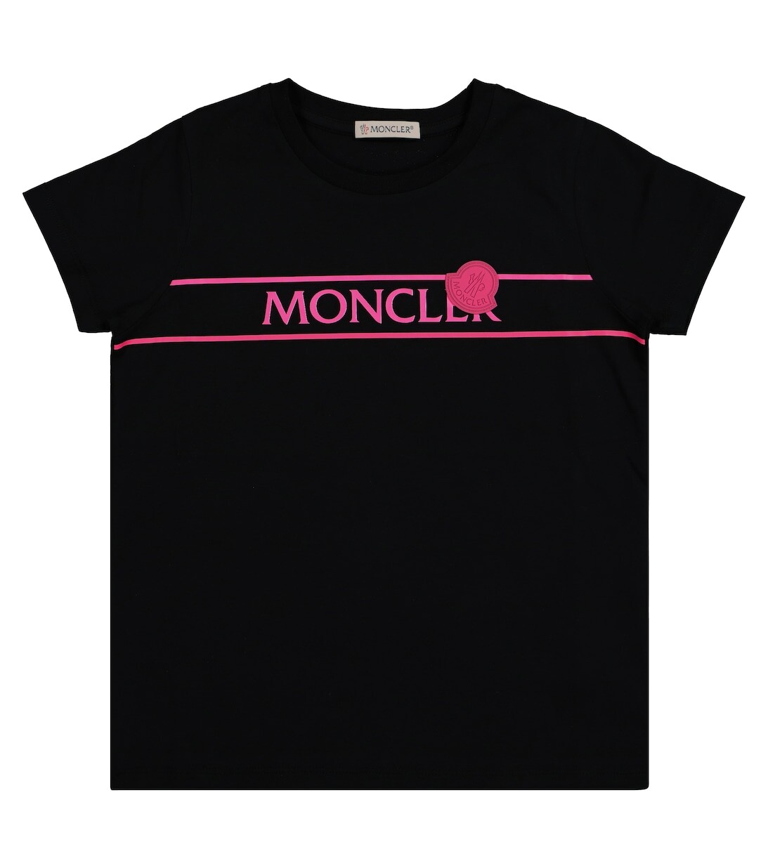 

Хлопковая футболка с логотипом Moncler Enfant, черный
