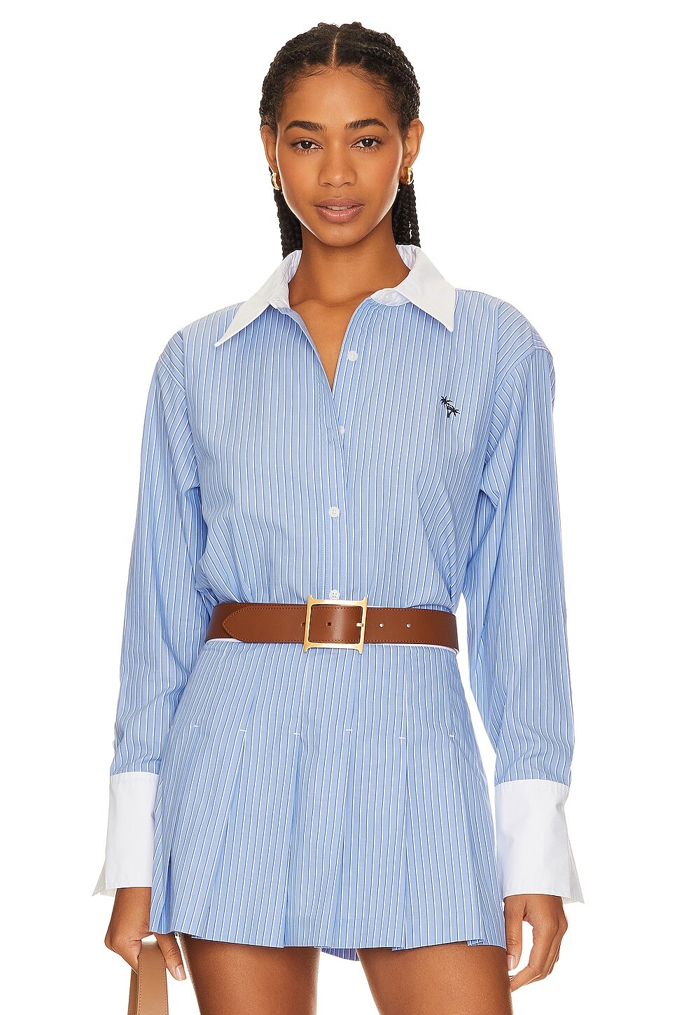 

Рубашка BEVERLY HILLS x REVOLVE Beverly Hills Stripe, цвет Blue & White Stripe