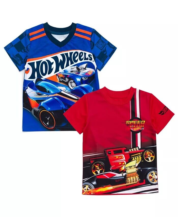 

Комплект из 2 спортивных футболок для мальчиков Hot Wheels, мультиколор