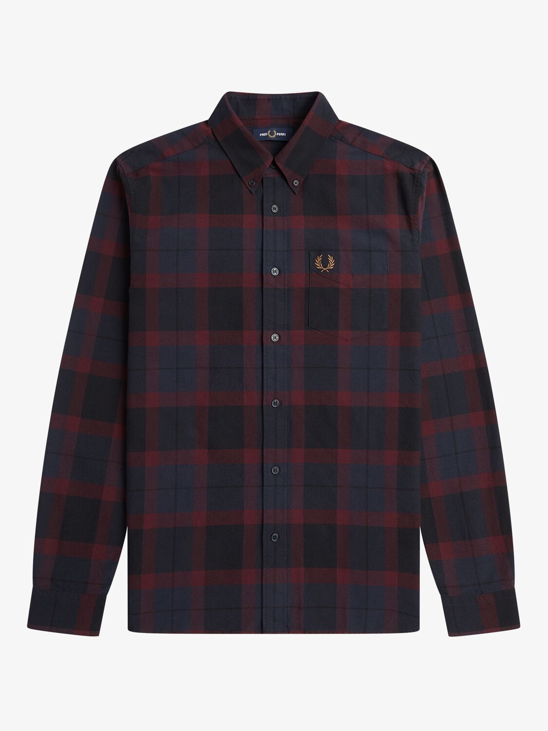 

Оксфордская рубашка Fred Perry в клетку тартан, Oxblood