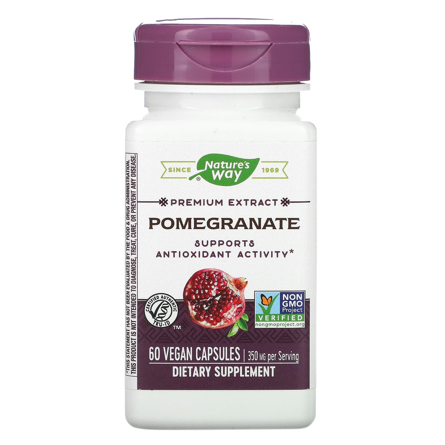

Premium Extract, гранат, 350 мг, 60 веганских капсул, Nature's Way