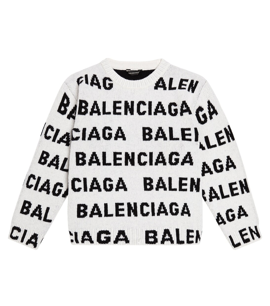 

Шерстяной свитер с логотипом Balenciaga Kids, мультиколор
