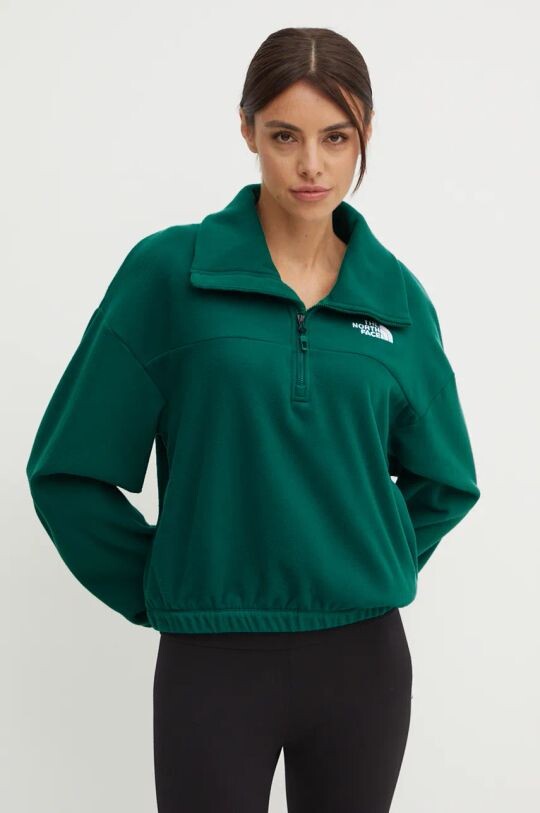 

Флисовый свитшот 100 Glacier с молнией на половину длины The North Face, зеленый