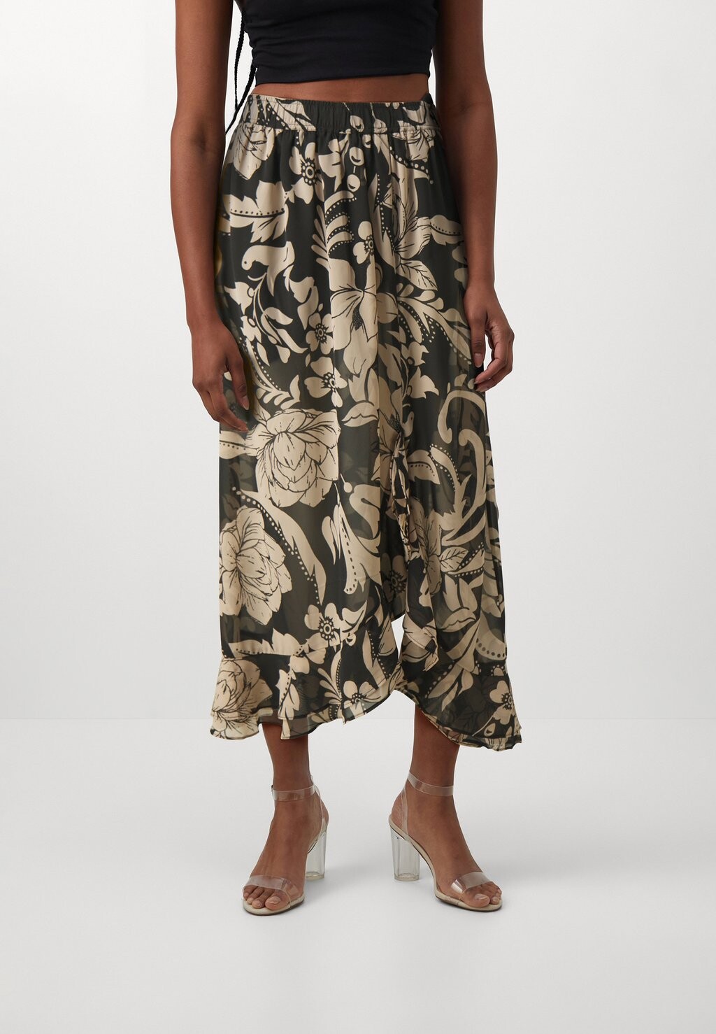 

Юбка А-силуэта VMHOLLY MIDI FRILL SKIRT Vero Moda, цвет black/beige
