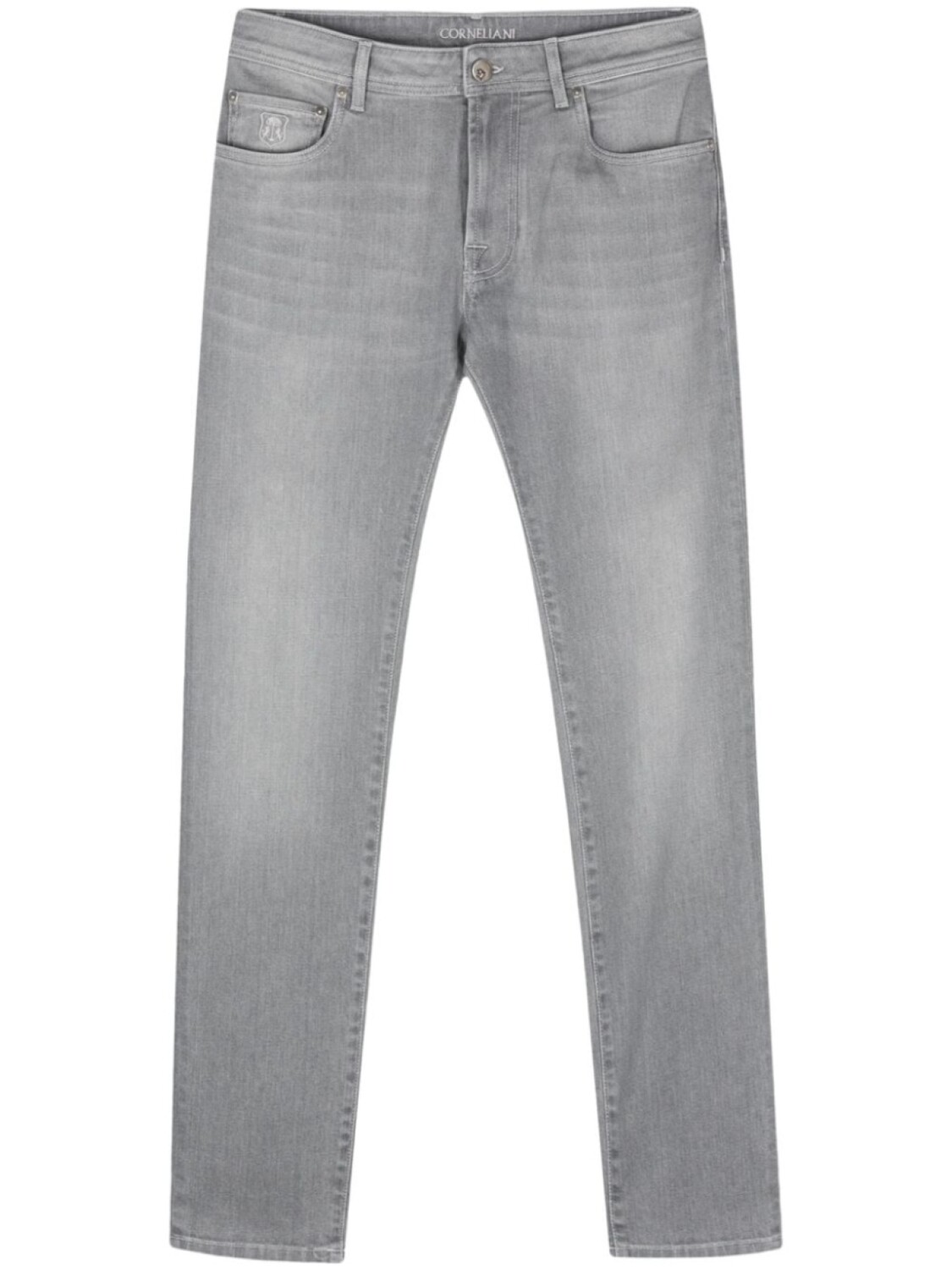 

Corneliani джинсы с вышитым логотипом, серый