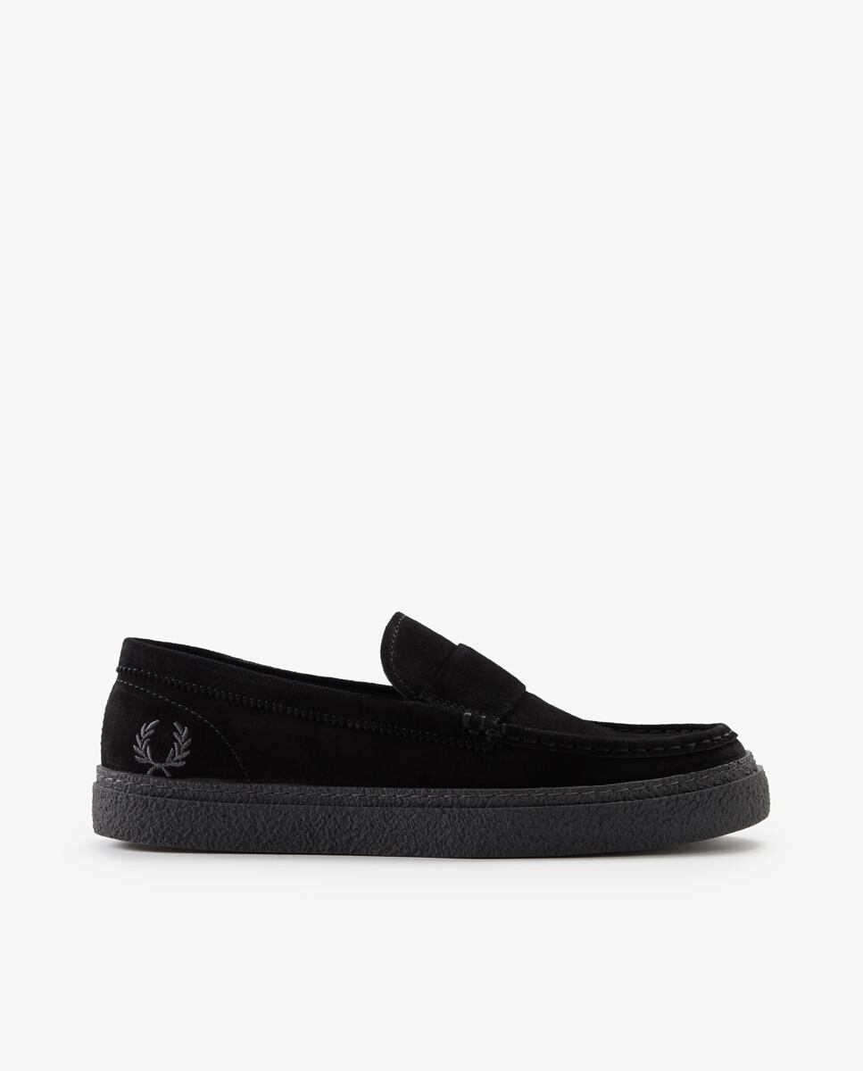 

Мужские лоферы из гладкой кожи черного цвета Fred Perry, черный