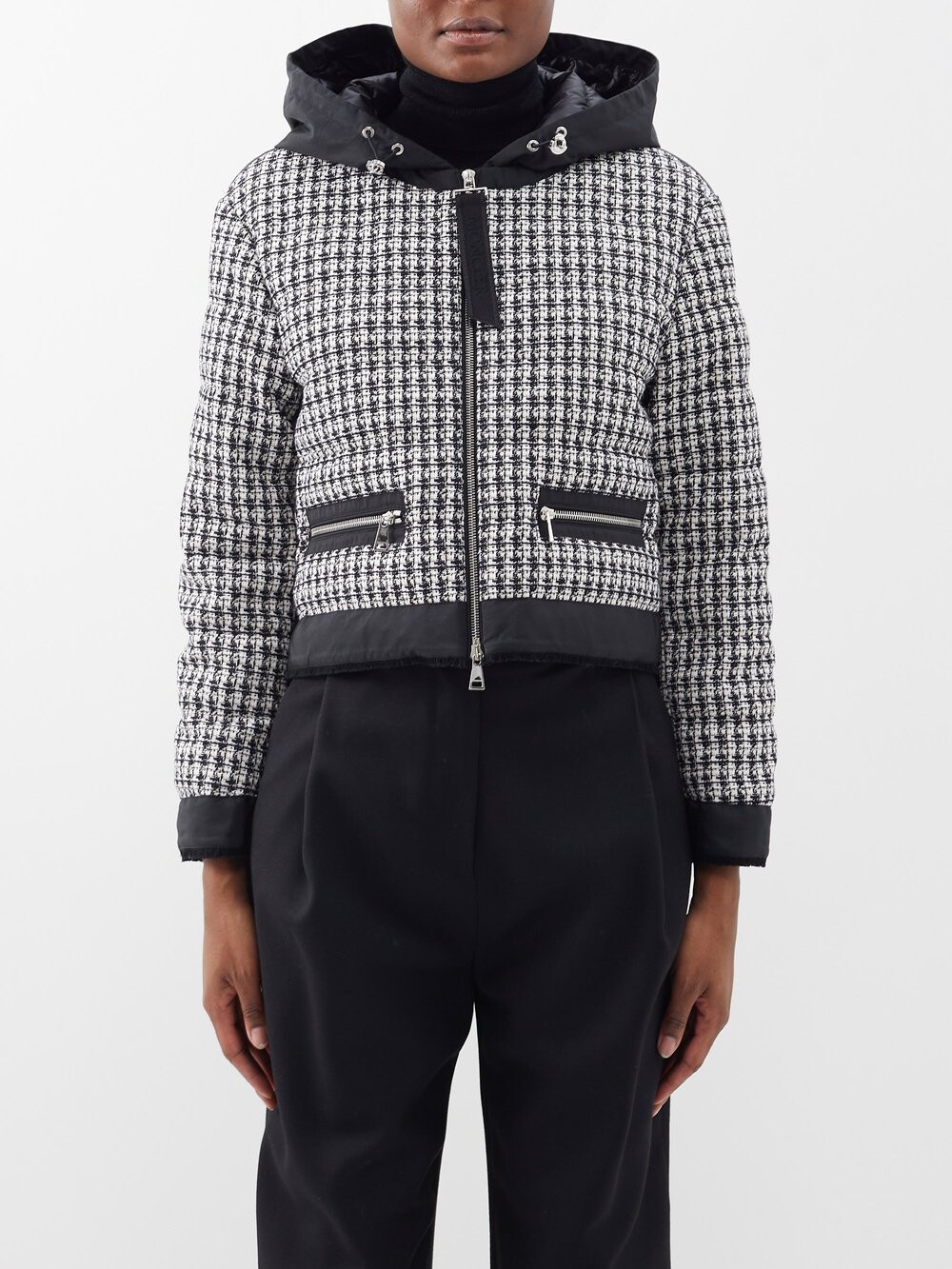 

Стеганый пуховик remonay из технического твида Moncler, черный