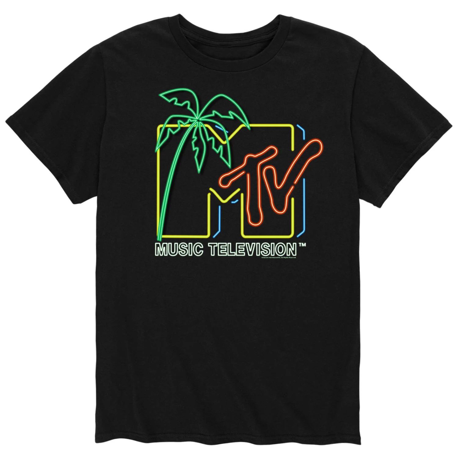 Мужская футболка MTV с неоновым светом Licensed Character мужская футболка death before decaf с неоновым скелетом licensed character