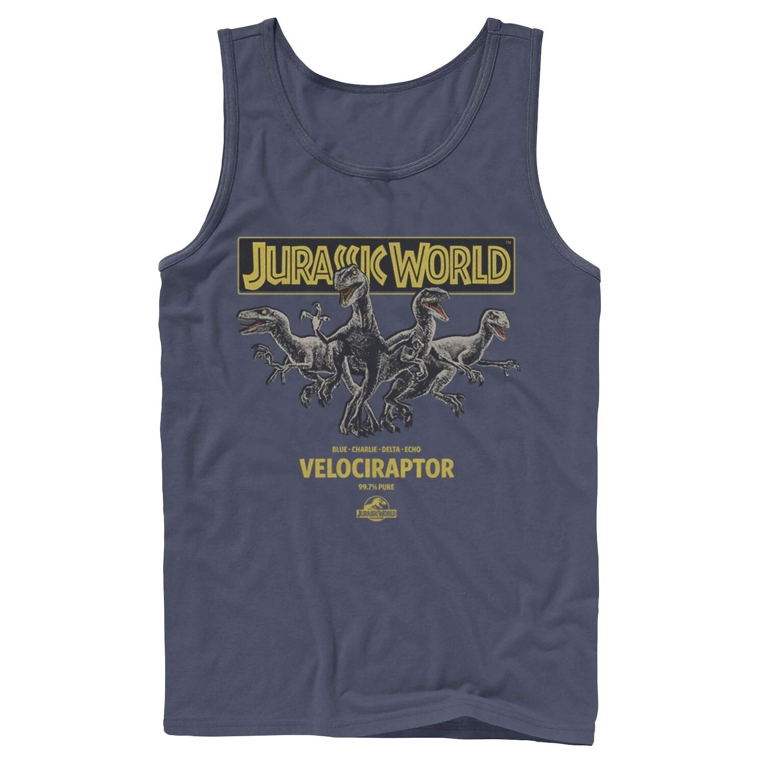 

Мужская майка Jurassic World Blue, Charlie, Delta и Echo Pack. Licensed Character