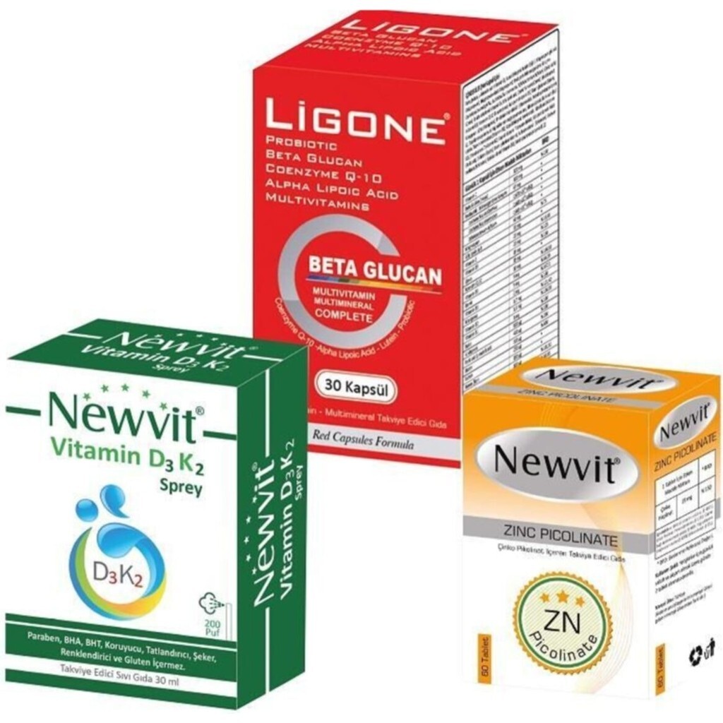 

Пищеая добавка Ligone 30 Capsule + Newvit Cinko + Newvit D3 K2