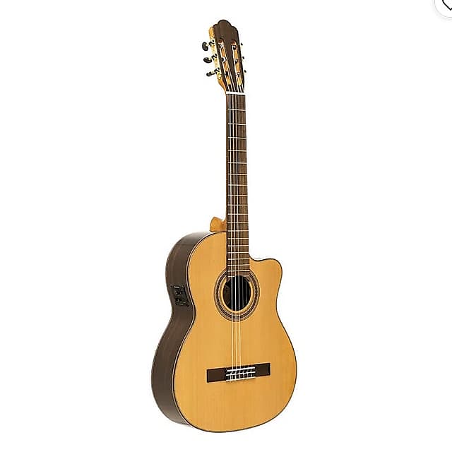 Акустическая гитара Angel Lopez Mazuelo Electric Cutaway Classical Guitar - Cedar - MAZUELO CR-CE цена и фото