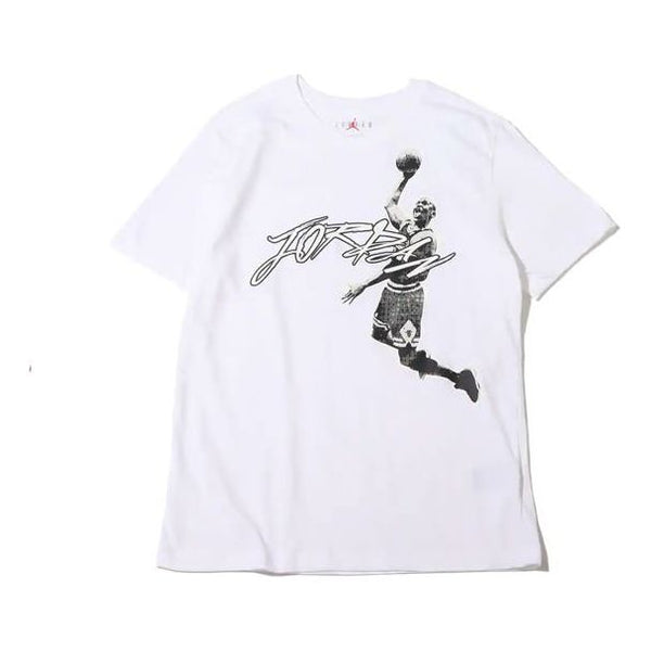 Футболка Men's Air Jordan Casual Breathable Sports Round Neck Pullover Short Sleeve White T-Shirt, белый