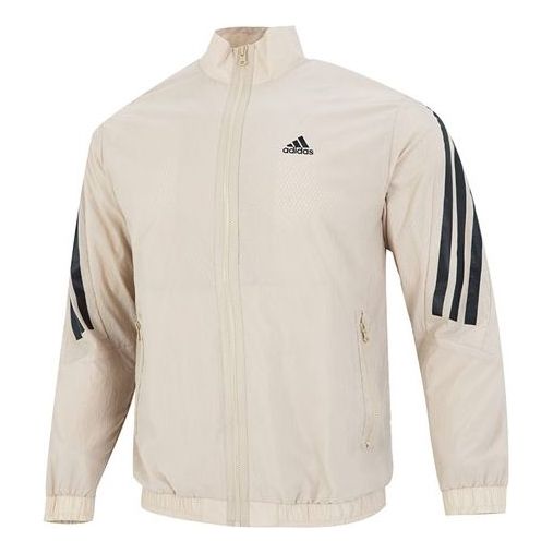 Куртка Men's adidas Fi Wv Tt Athleisure Casual Sports Woven Stripe Jacket Khaki, хаки