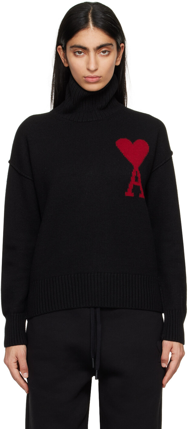 

Черная водолазка Ami de Cœur Ami Paris, цвет Black/Red