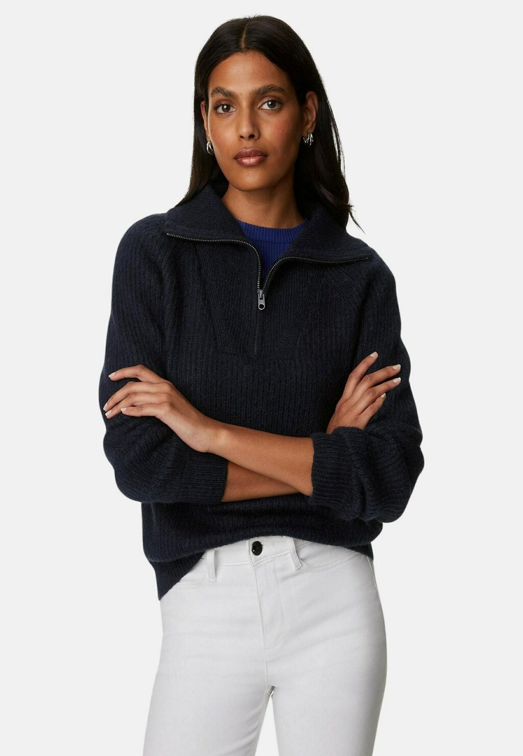 

Свитер Recycled Blend Ribbed Pullover Marks & Spencer, цвет midnight navy
