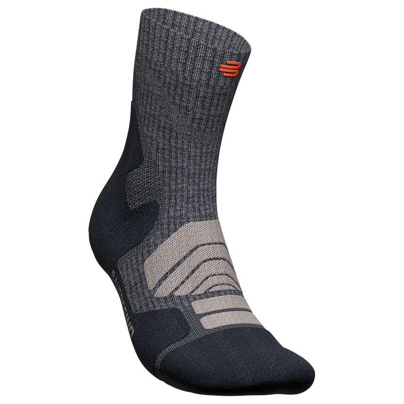 Походные носки Bauerfeind Sports Outdoor Merino Mid Cut Socks, цвет Lava Grey