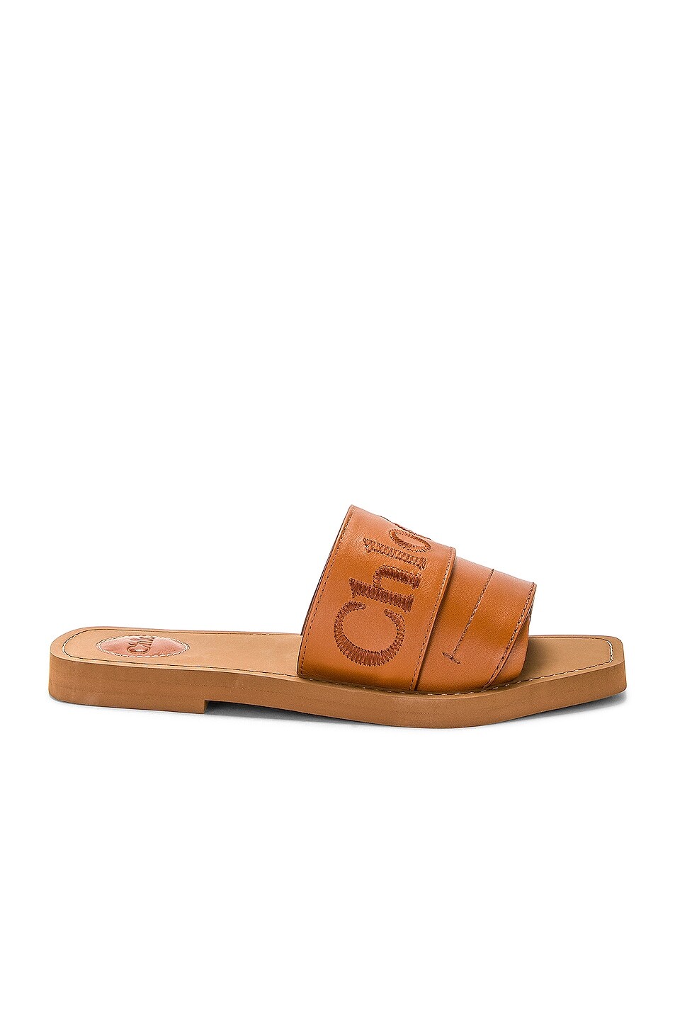

Сандалии Chloe Woody Flat Slides, цвет Caramello