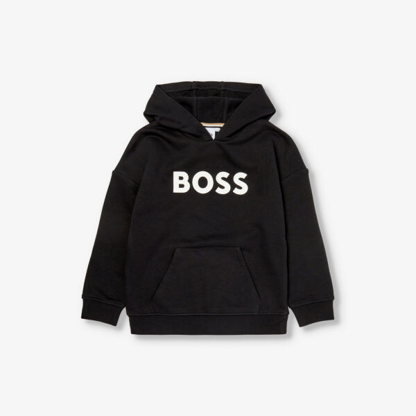 

Толстовка из смесового хлопка с длинными рукавами и логотипом, 4–16 лет Boss, черный
