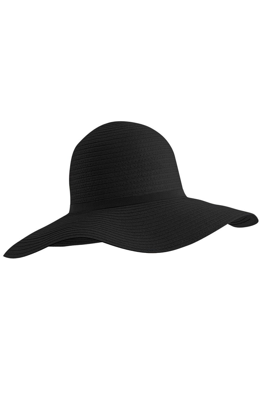 Шляпа от солнца с широкими полями Marbella Beechfield, черный шляпа женская с широкими полями и бантом складная соломенная панама от солнца с защитой от ультрафиолета для пляжа летняя
